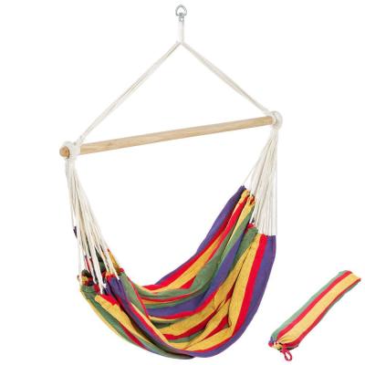 China Bedrooms And Dormitory Swing Hammock Chair Indoor Outdoor Colorful Canvas Colorful Stripe Strong Hanging Hammock Chair for sale