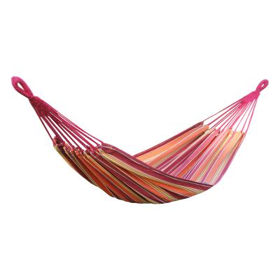 China Modern Thick Canvas Hang Bed Hammock Outdoor Indoor Colorful Striped Camping Hammock for sale