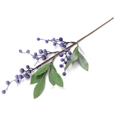 China Flexible Stem Lifelike Artificial Berries Blue Berry for Christmas Tree Garland Wreath Decor Table Top Decoration for sale