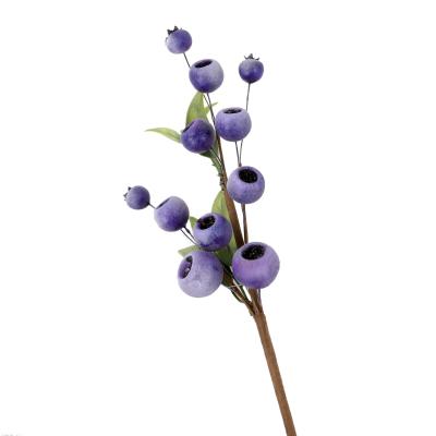 China Realistic artificial fruit simulation blueberry spray picks for Christmas tree decoration home decor table centerpiece layout for sale