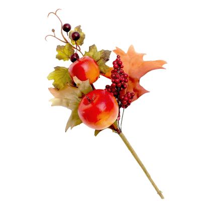 China Handcrafted Decorative Plant Apple Fruit Branch Green Grape Artificial Leaf For Home Decor Berry Bunch Red Fall Decorations Holiday Festival for sale