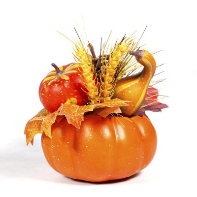 China foam & Pinecone Fall Harvest Decor Props Artificial Pumpkins Maple Leaves Pomegranates Sunflowers Halloween Thanksgiving Decoration for sale