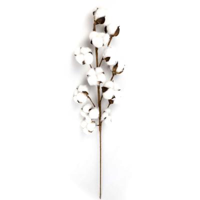 China Artificial Plant Twigs Stems Touch Branches Natural Faux Cotton Flowers Farmhouse Floral Stems Decorations For Vases for sale