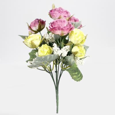 China Fashionable Hot Sale Amazon Gift Artificial Silk Flower Rose Bouquet Wedding Party Dinner Table Decoration Centerpiece Hot Selling for sale