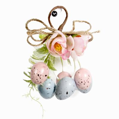 China Custom Indoor Easter Eggs Bunny Decoration Happy Easter Decoration Easter Hanging Decorative Fabric Flowers Foam Egg Easter Ornaments for sale