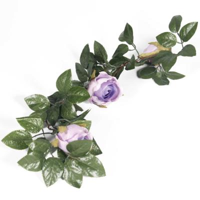 China Decorative Flower Wedding Decorative Easter Flower Ornaments Decorative Single Door Artificial Colorful Home Rose Garland Wall Hanging Swag Front for sale