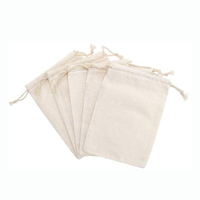 China Gift Bag 5x7 Inches Reusable Cotton Drawstring Bags Muslin Sachet Bag For Party Wedding Storage Home Supplies for sale