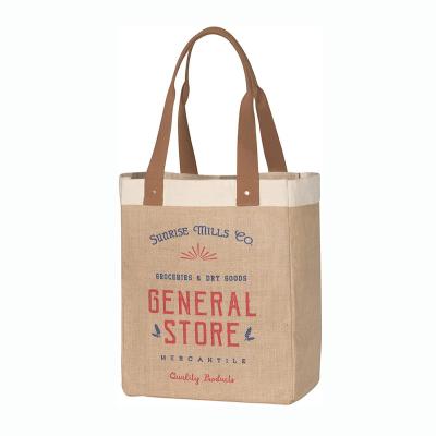 China Wholesale Jute Canvas Tote Bag Natural From China Environmental Friendly Supplier for sale