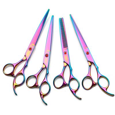 China Wholesale Stainless Steel Customized Exquisite and Gorgeous Professional Grooming Scissors Set Small Pet Scissors Good Quality for sale