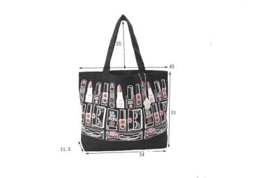 China Promotional Cosmetic pattern Canvas Cloth shopping shoulder bag for women for sale