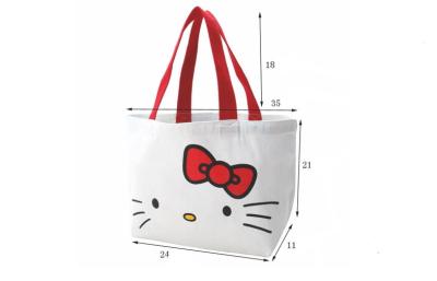 China Cute hello kitty pattern reusable Cloth shopping shoulder bag for colleage student for sale