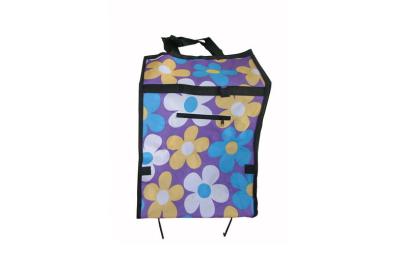 China Multi - function ladies foldable trolley shopping bag with flower pattern for sale