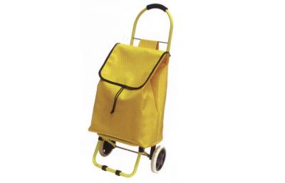 China Small yellow recycled wheeled shopping bags with logo printed for supermarket for sale