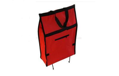 China Logo - printing red recyclable folding trolley shopping bag , grocery cart bags for sale