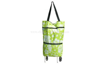 China Logo - printing wheeled foldable trolley bags for shopping with heat printing for sale