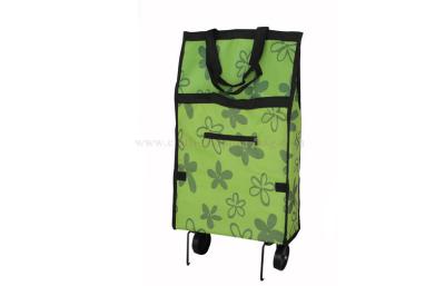 China Lightweight portable fold away shopping trolley bag with polyester Handle for sale