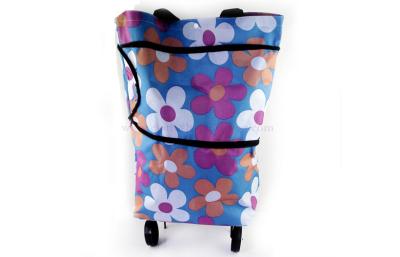 China Convenient for life  foldable trolley shopping bag with two wheels for sale