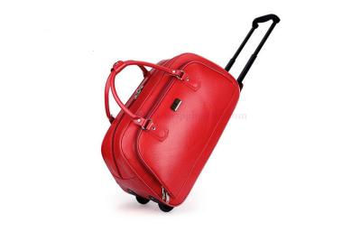 China Customized Retractable pull handle red roller gear bag with a zipper for sale