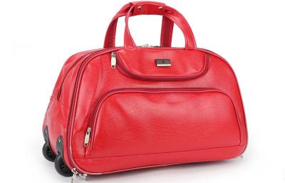 China Red rolling business luggage bags for women with retractable handle for sale