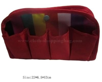 China Red lightweight snaps cosmetic pouch for women , promotional cosmetic bag for sale