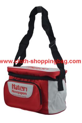 China Convenient food red insulated lunch bags for adults with insulated foil lining for sale