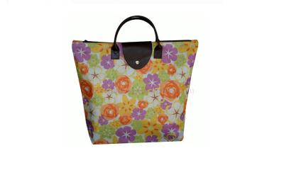 China Estampado de plores agradable Eco - bolsos de compras plegables amistosos con el logotipo de encargo en venta