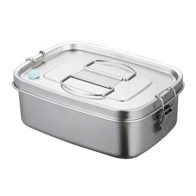 China Portable Freshness Keeping Maker 304 Stainless Steel Double Layer School Kids Food Stainless Steel Bento Lunch Box With Thermos for sale