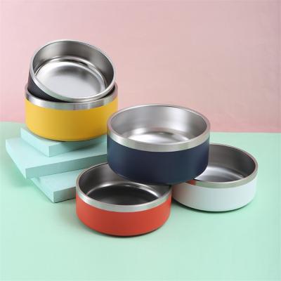 China Pet Stored Feeding Durable Custom LOGO Printing Vacuum Insulated Stainless Steel Dog Bowl for sale