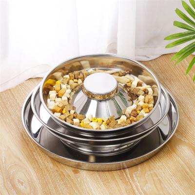 China Amazon Sustainable Perfect Hot Selling Dog Pet Stainless Steel Metal Feeder Slow Water Bowls for sale