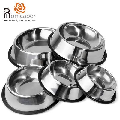 China Sustainable Non Skid Non Spill Pet Feeder Holder Stainless Steel Dog Food Bowl for sale