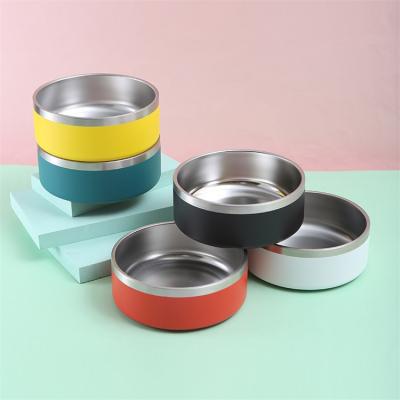 China Pet Stored Feeding Durable Custom LOGO Printing Vacuum Insulated Stainless Steel Dog Bowl for sale