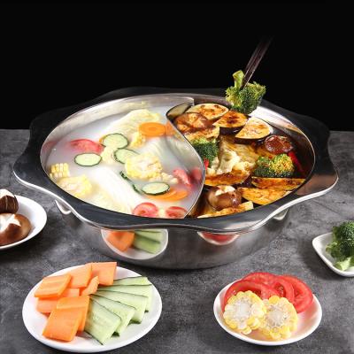 China 2022 Viable Hot Pot Cooker Set For Food, Stainless Steel Personal Simple Modern Portable Mini Hotpot Hot Pot Chafing Dish With Divider for sale