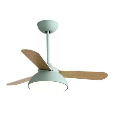 China European Mute Energy Saving Frequency Air Cooling Living Room Modern Pure Copper 3 Blades Ceiling Fan With LED Light for sale