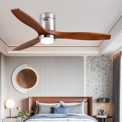 China 52 Inch Modern Retro Ceiling Fan And Light Modern Bedroom DC Motor Ceiling Fan Lamp With Remote Control for sale