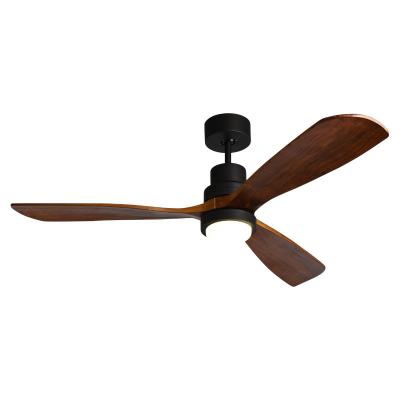 China 52 Inch Solid 3 Blade Pure Copper Wood Home Fans Mute Lamp Led China Nordic Ceiling Fan With Light for sale