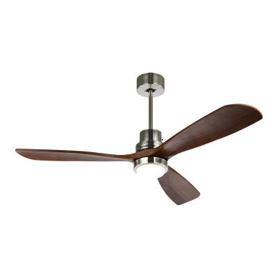 China Fans Lamp 52 Inch 3 Blade Solid Wood Home Led Nordic China Ceiling Fan With Light for sale