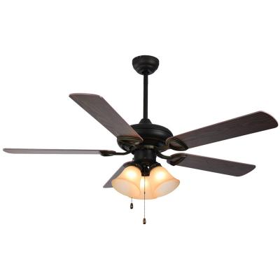 China Factory Price 52 Retro Low Mute Intelligent Living Room 110V Ceiling Fan With Light for sale