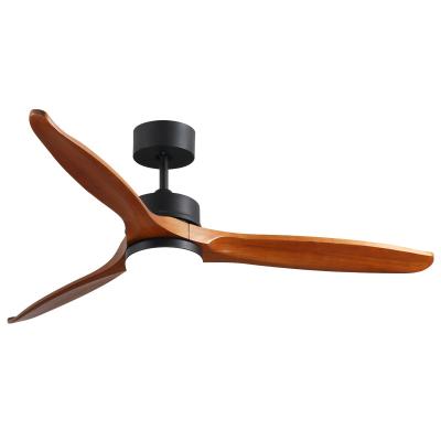 China 52 inch DC 220v metal mute solid wood porcelain LED remote control modern ceiling fan with light for sale