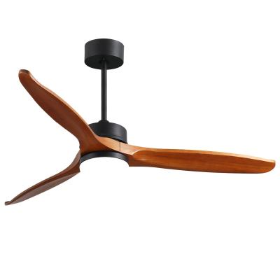 China 52 Inch Solid Wood DC Motor 220v Metal Mute Remote Control Modern Rubber Bronze Ceiling Fan With Light for sale