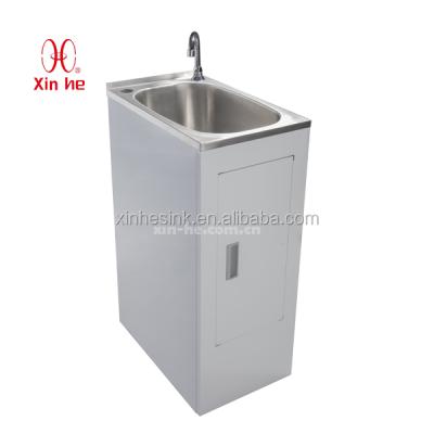 China Modern Stainless Steel Laundry Sink With Cabinet 30L/38L/45L/2*45L for sale