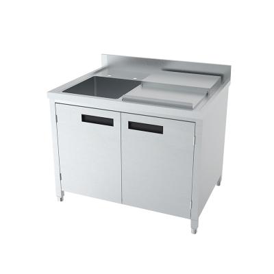 China SUS 304 Customized 304 Stainless Steel Commercial Restaurant Catering Under Bar Drop In Ice Bin Sink Cabinet With Backsplash for sale