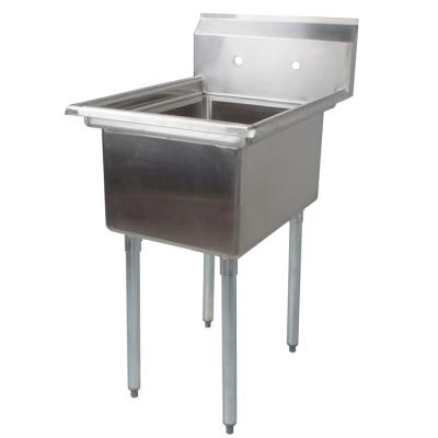 China Without Faucet Free Standing Kitchen Ss304 Stainless Steel Sink Floor Mop Commercial Sink 1 One Compartment Sink With Rack for sale