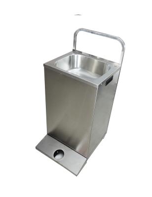 China Without Faucet 304 Stainless Steel One Piece Free Pedestal Movable Portable Sink With Cabinet Water Tank With Wheels for sale