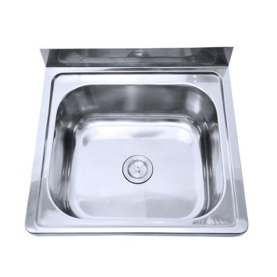 China Modern Australia Wash Basin Stainless Steel Laundry Sink With Backsplash For Bathroom for sale