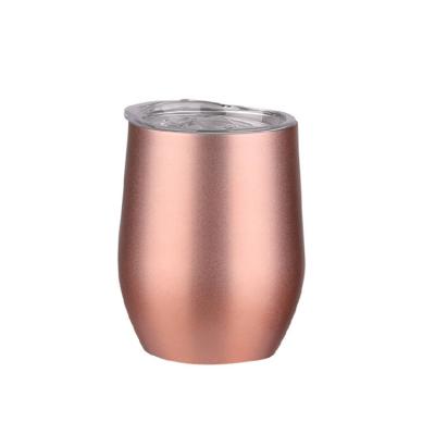 China Best Seller Sustainable 12oz Stainless Steel Metal Eggshell Wine Tumbler With Insulated Vacuum for sale