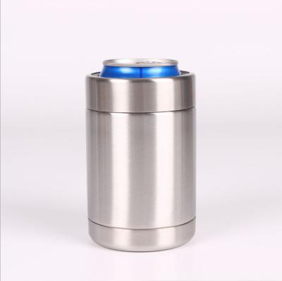 China Keep Cold And Hot Eco Friendly Double Wall Insulator Customized Stainless Steel 12 Ounce Lean Bottle Design Can Cooler for sale