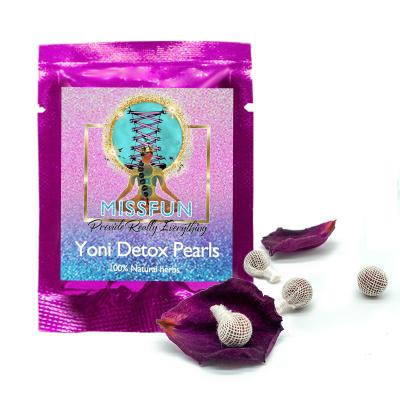 China Original Yoni Care Chinese Factory Wholesale 100% Yoni Detox Pearl Yoni Pearls Net Point Pads Womb Detox Pearls for sale