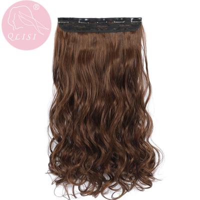 China U-tip Hair High Temperature Synthetic Hair Piece 5 Clip In One Piece Colored Hair Extensions for sale