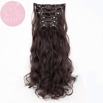 China U-Tip Hair Extensions Factory Price Chestnut Brown Synthetic Hot Selling Hair Clip In Hair Pieces for sale