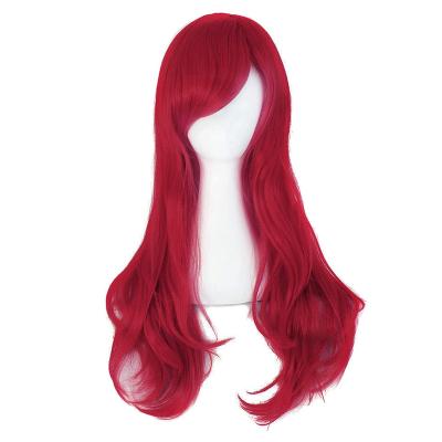 China Popular Style Silky Straight Long Wave Synthetic Wigs Fashion High Temperature Fiber Synthetic Wig for sale